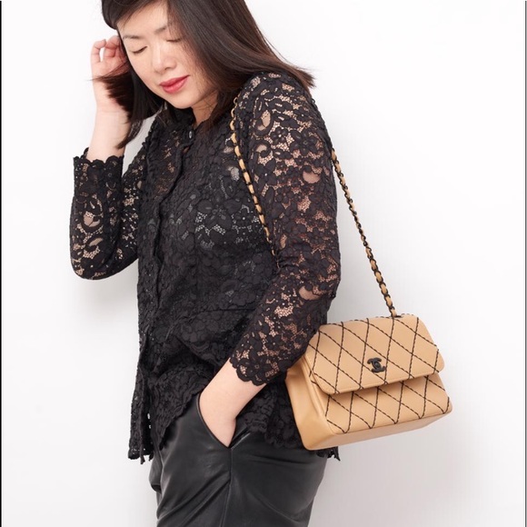 CHANEL CALF SKIN Wild stitch flap bag 💝 - Picture 8 of 8